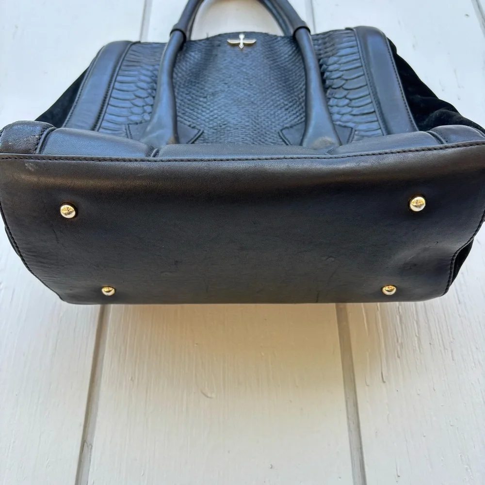Pour la Victoire Butler Large Tote Bag Satchel Double Handles Embossed Leather